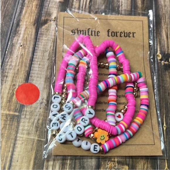 5for$10 Taylor Swift Love Story Inspired Swiftie Forever Bracelets 5Pc Bead NWT - Picture 2 of 5